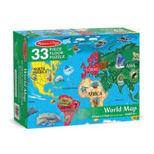 Load image into Gallery viewer, World Map Floor Puzzle - 33 Pieces