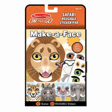 Load image into Gallery viewer, Make-a-Face - Safari Reusable Sticker Pad - On the Go Travel