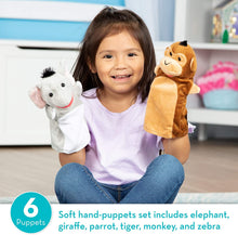 Load image into Gallery viewer, Safari Buddies Hand Puppets