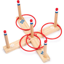 Load image into Gallery viewer, Ring Toss Game - Classic Wooden Set With 4 Plastic Rings