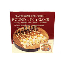 Load image into Gallery viewer, Walnut Round 3-in-1 Game Set
