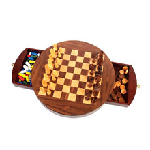 Load image into Gallery viewer, Walnut Round 3-in-1 Game Set
