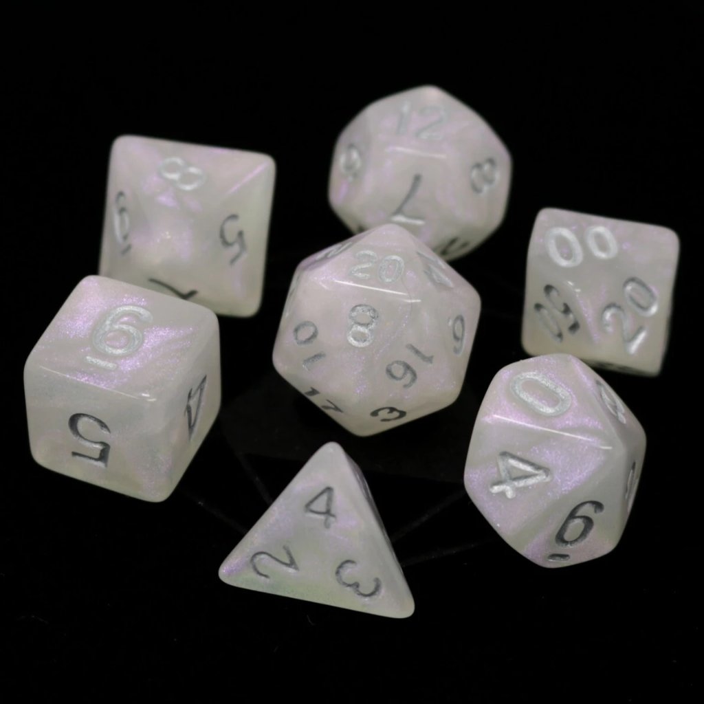 7 Piece RPG Set - Moonstone with Silver