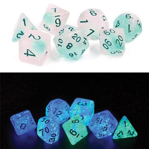 Sirius Dice 7 Set Glowworm Frosted