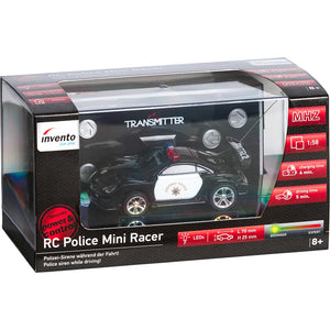 RC Police Mini Racer - Black & White