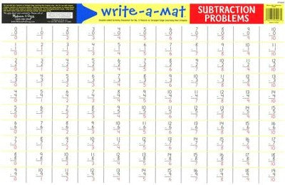 Subtraction Problems Write-A-Mat