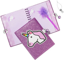 Load image into Gallery viewer, Unicorn Glitter Locking Journal
