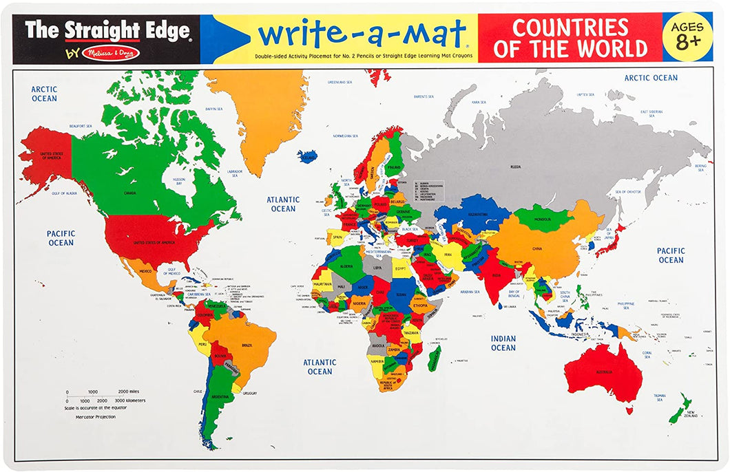 Countries of the World Write A Mat
