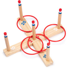 Load image into Gallery viewer, Ring Toss Game - Classic Wooden Set With 4 Plastic Rings
