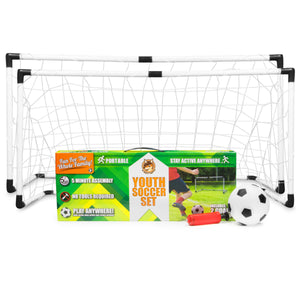 2-Pack Youth Soccer Goals With Soccer Ball And Pump