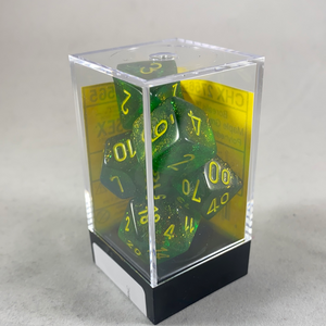 Chessex 7 Piece Dice Set Dice Menagerie 10: Poly Borealis Maple Green/Yellow