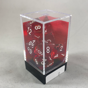 Chessex 7 Piece Dice Set  Poly Red/White