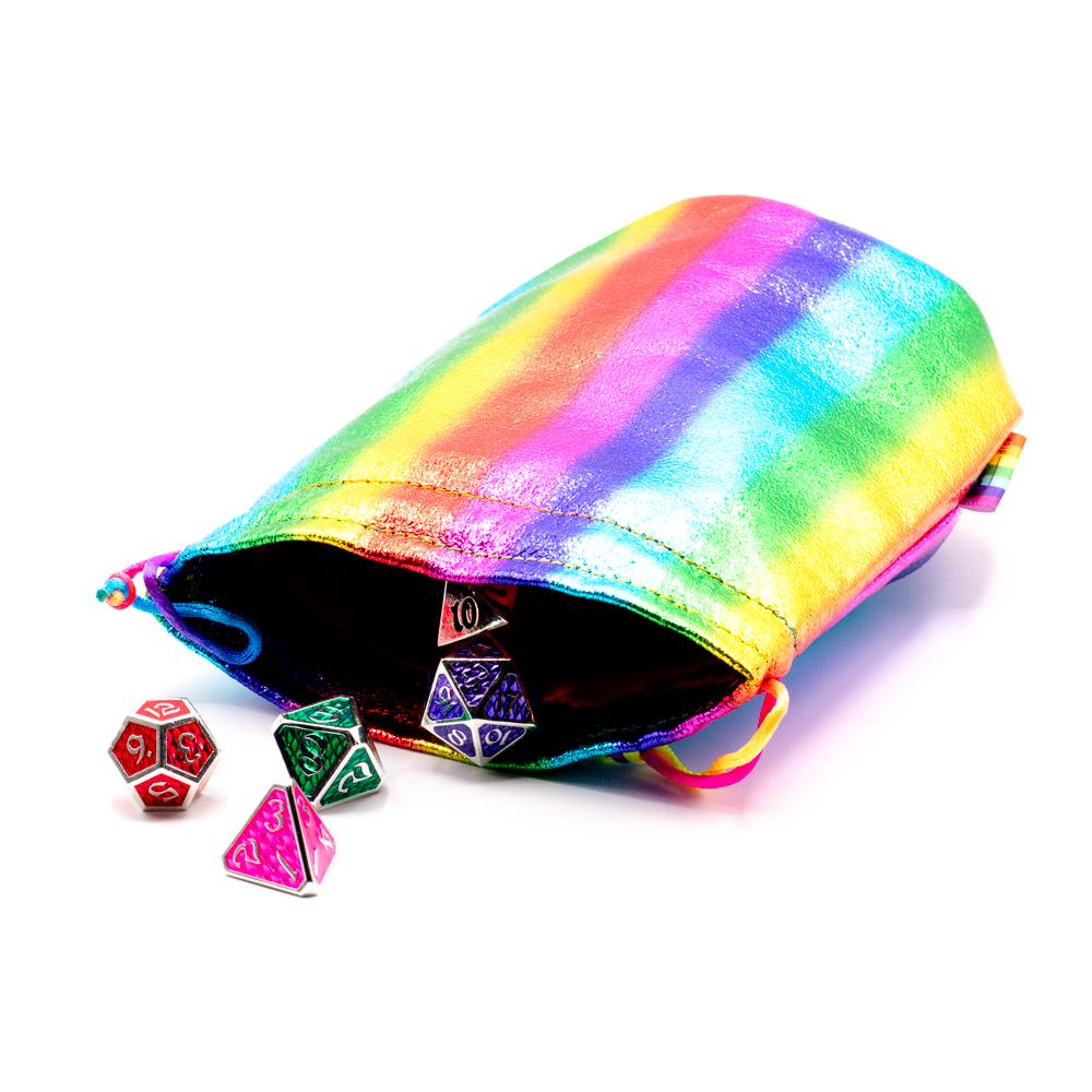 Flat Bottomed Dice Bag - Rainbow
