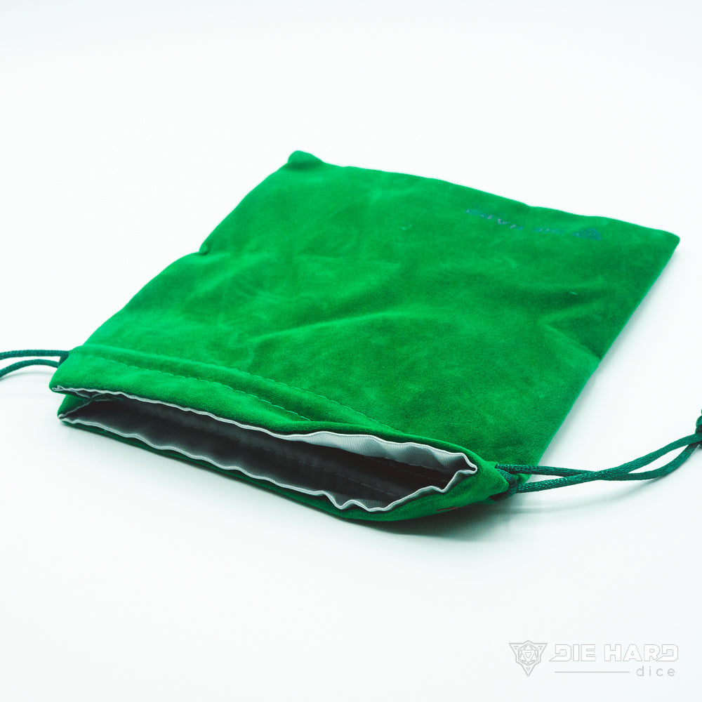 Satin Lined Velvet Bag - Medium Green