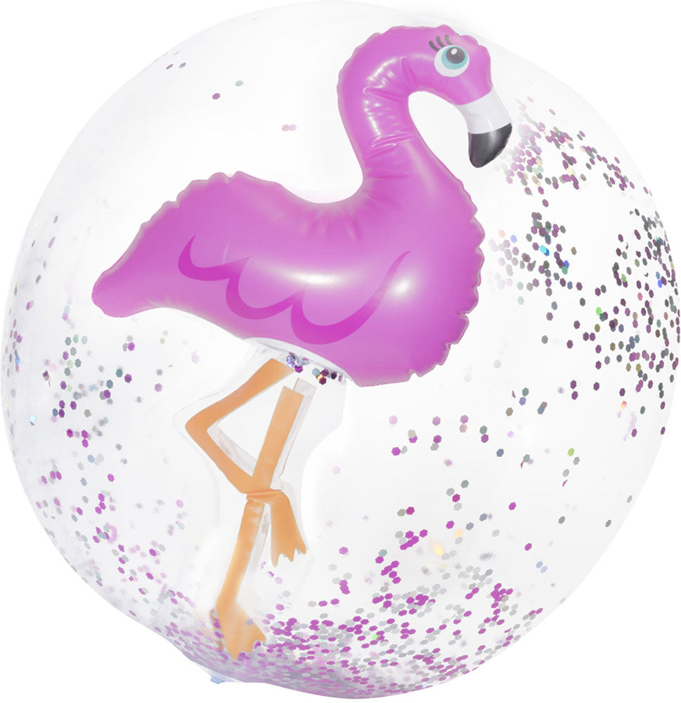 Flamingo Confetti Beach Ball
